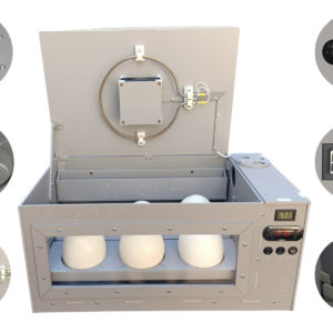 Chocadeira Automática Profissional Para Ovos de Avestruz Com Reservatório Externo e Inversor 12V